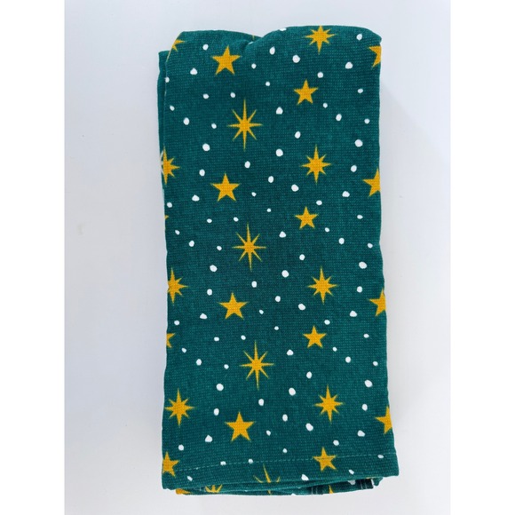 North Pole Trading Co Set of 2 Christmas Kitchen Towels Green Trees Stars NWT - Picture 2 of 5